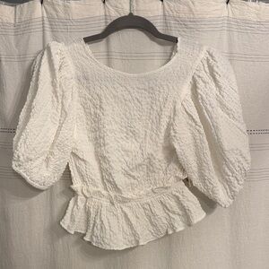 Free people White cropped bow back Women's Top